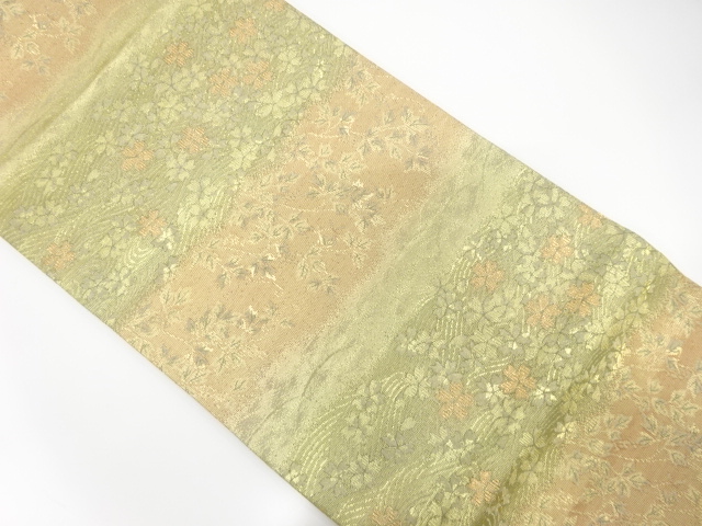 JAPANESE KIMONO / ANTIQUE FUKURO OBI / SILK / WOVEN ABSTRACT STRIPE